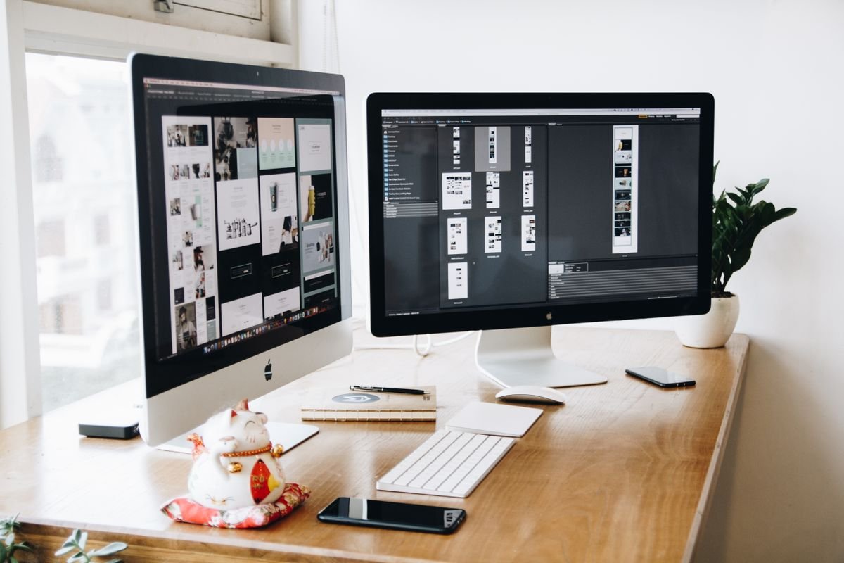 Modern web design trends displayed on a laptop